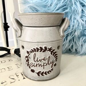 Scentsy, Warmer, Full Size, Live Simply, Rustic Grey, Farmhouse, Milk Jug